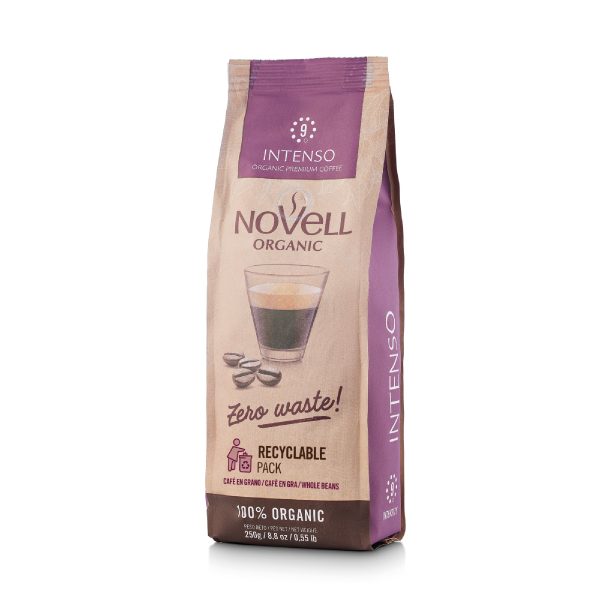 Intenso No Waste Coffee Beans (250 g): 100% organic with 100% compostable packaging
